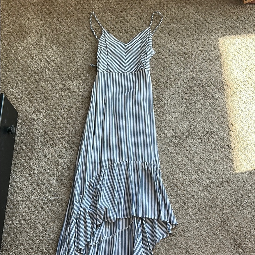 Blue and white dress